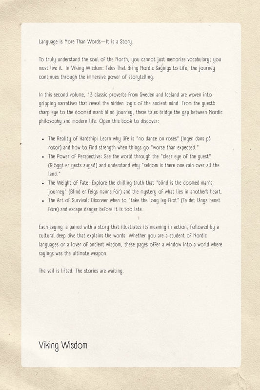 Book cover of 'Viking Wisdom II' with illustrations and text on a beige background