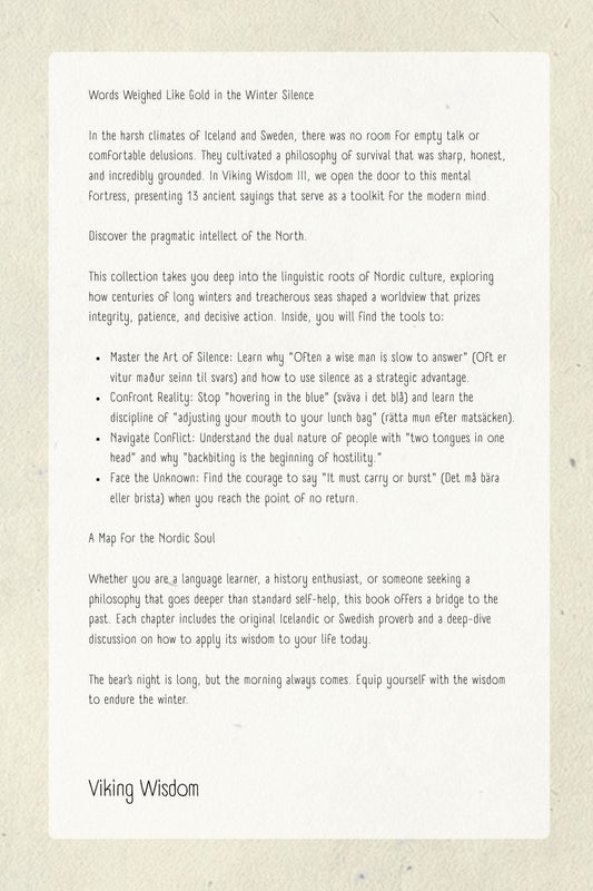 Book cover of 'Viking Wisdom III' with two gnomes and text on a white background