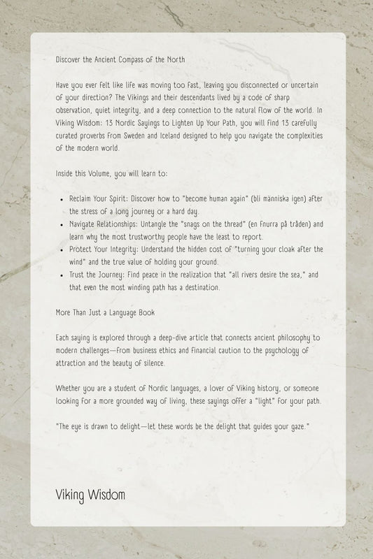 Book cover with two gnomes holding a light bulb and text about Viking Wisdom on a gray background.