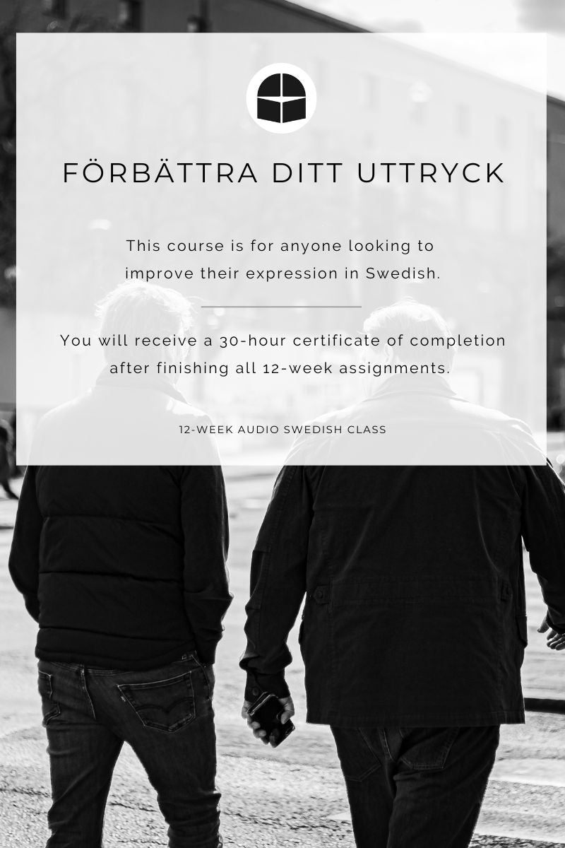 12-week audio swedish class, förbättra ditt uttryck