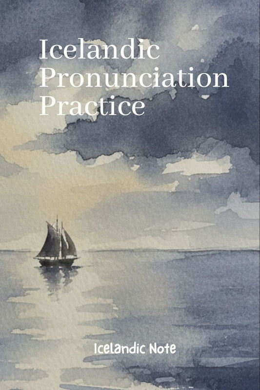 Sailing boat on water with Icelandic Pronunciation Practice text overlay