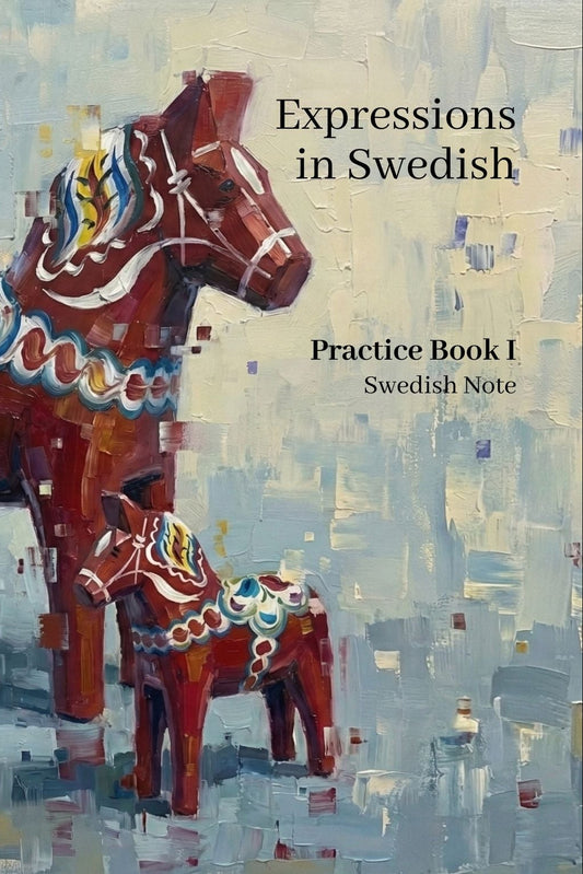 Book cover with two colorful wooden horses on a abstract background