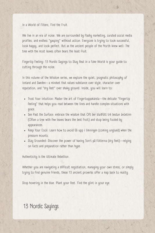 Booklet with text and illustration on a beige background