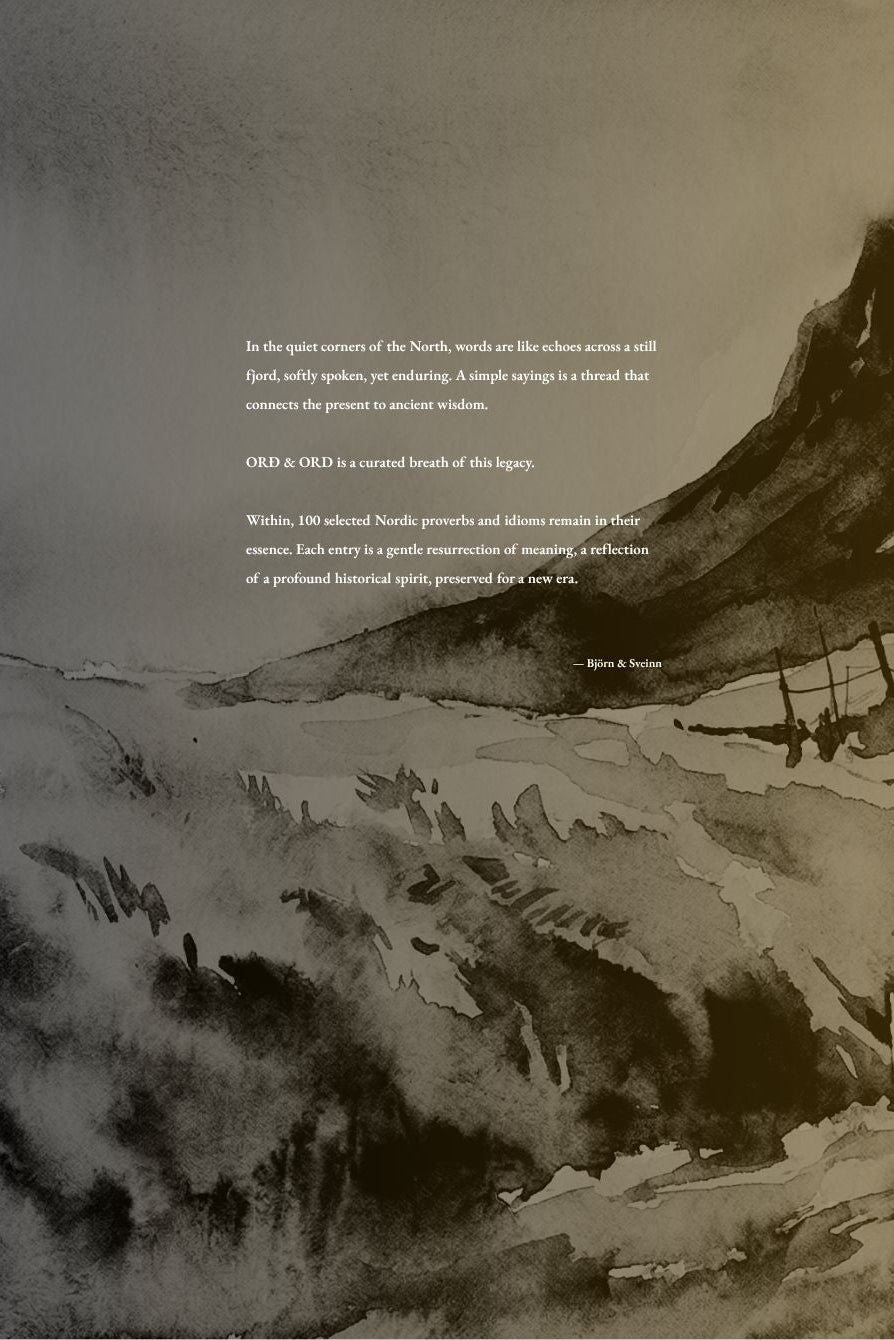 Artistic depiction of a mountainous landscape with buildings, possibly from a historical or fantasy setting.